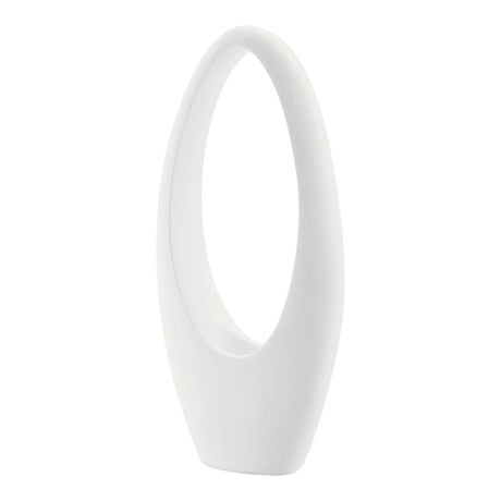 Mandolin Small Floor Vase Sculpture // Frosted White  | Finesse - Home Elegance USA