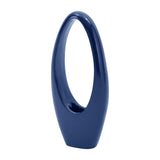Mandolin Small Floor Vase Sculpture // Glossy Blue  | Finesse - Home Elegance USA