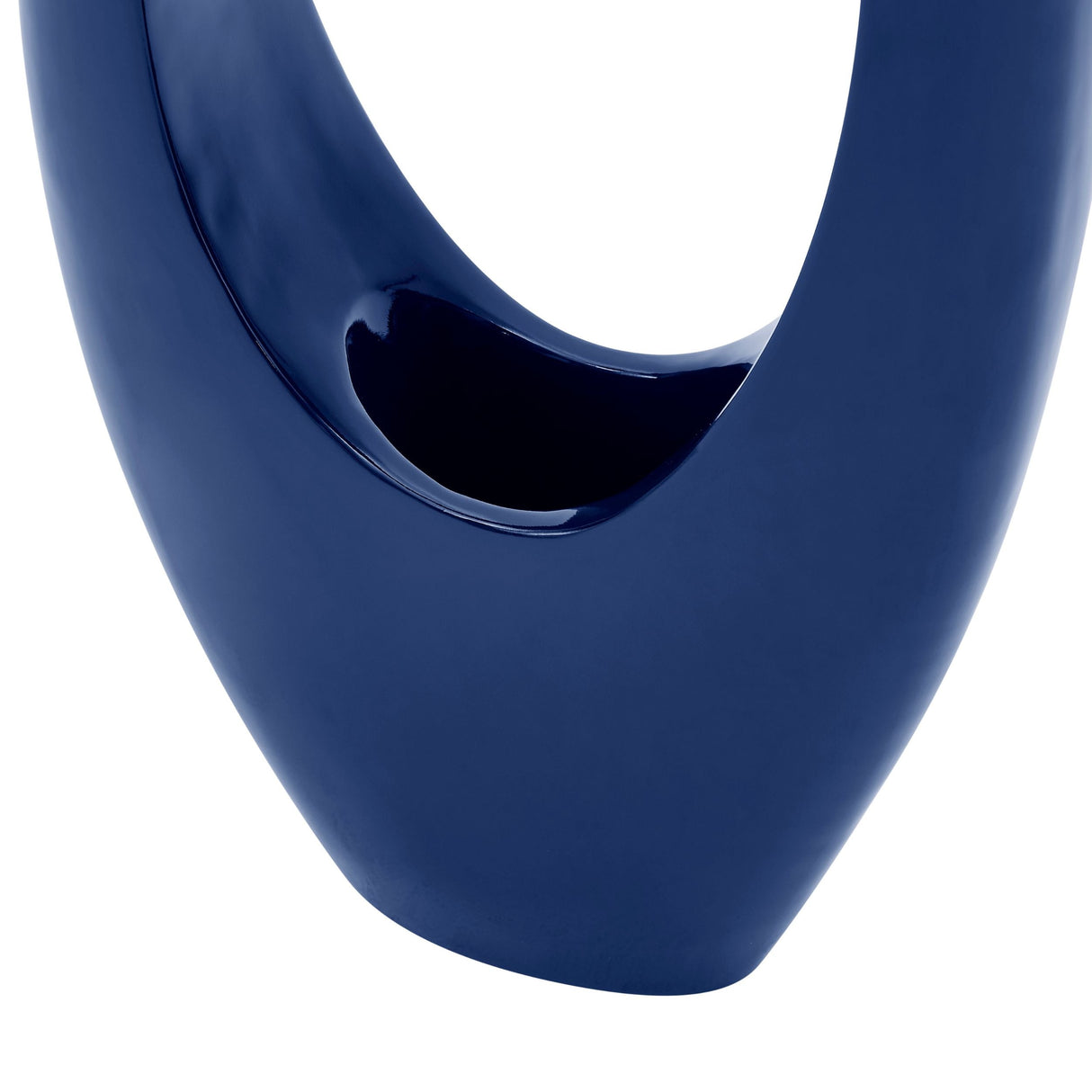 Mandolin Small Floor Vase Sculpture // Glossy Blue  | Finesse - Home Elegance USA