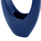 Mandolin Small Floor Vase Sculpture // Glossy Blue  | Finesse - Home Elegance USA