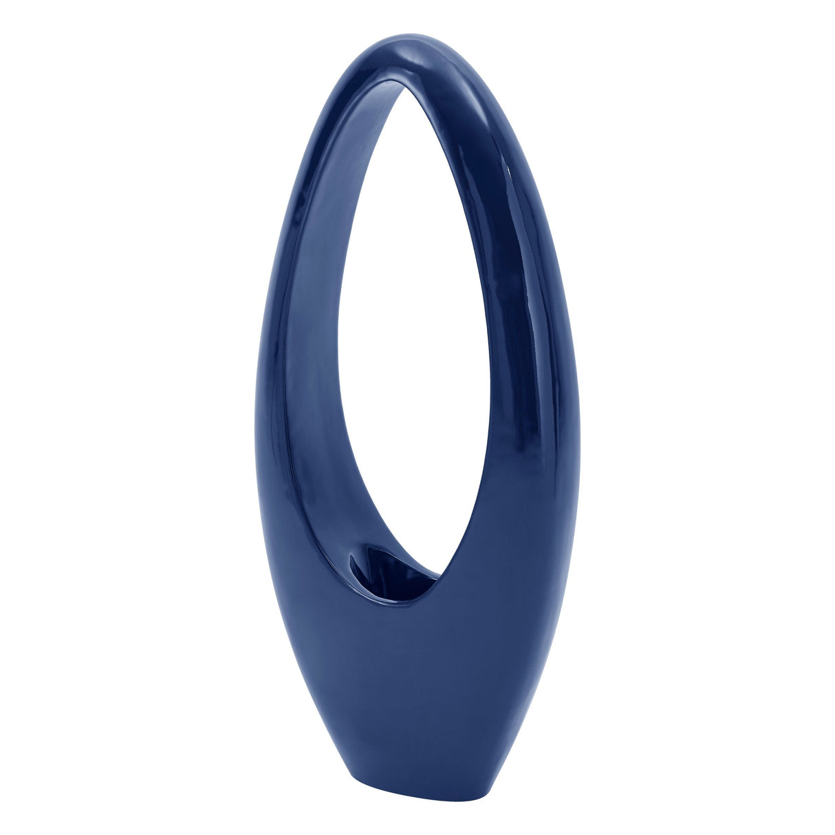 Mandolin Large Floor Vase Sculpture // Glossy Blue  | Finesse - Home Elegance USA