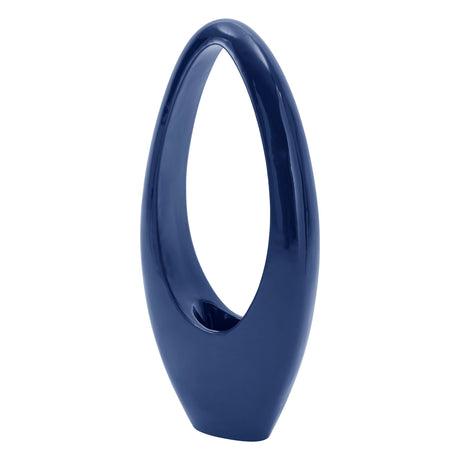 Mandolin Large Floor Vase Sculpture // Glossy Blue  | Finesse - Home Elegance USA