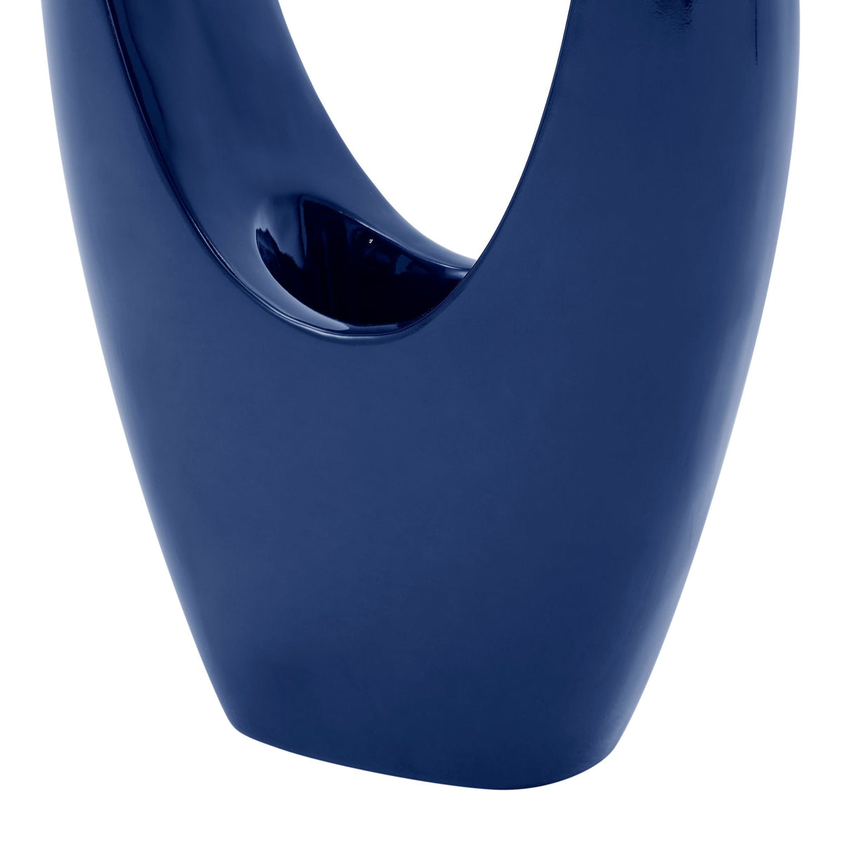 Mandolin Large Floor Vase Sculpture // Glossy Blue  | Finesse - Home Elegance USA