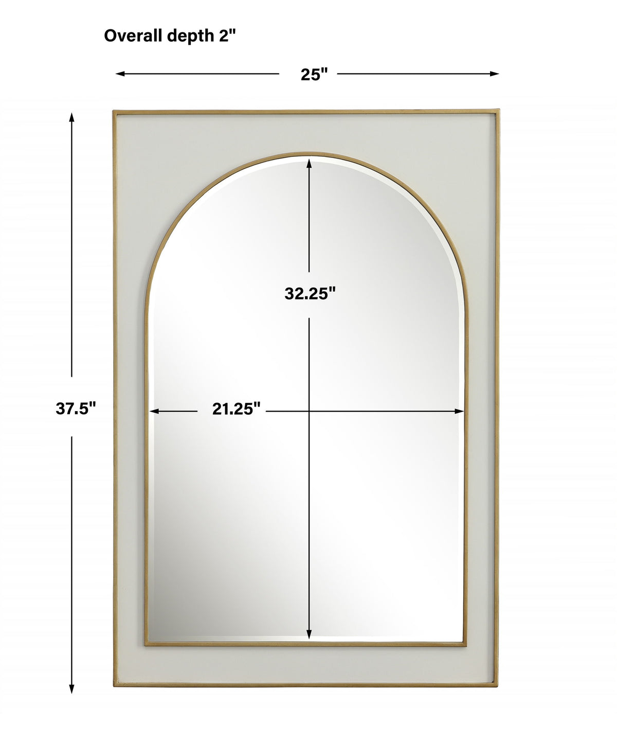 Crisanta Gloss White Arch Mirror by Uttermost - View 7