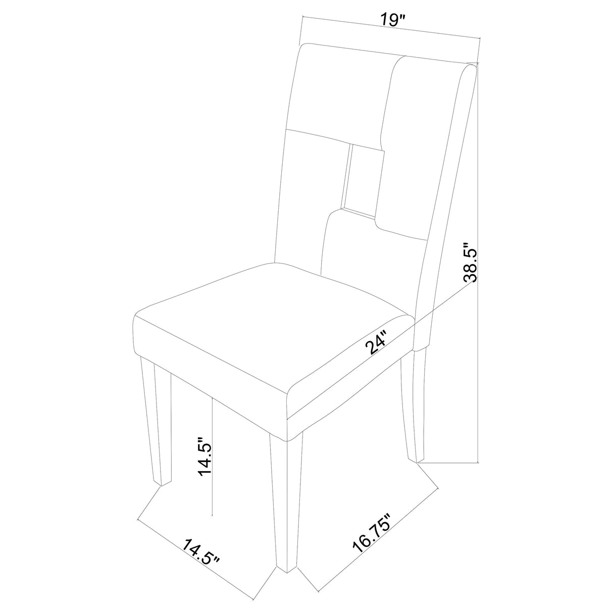 Side Chair - Shannon Open Back Upholstered Dining Chairs White (Set of 2)