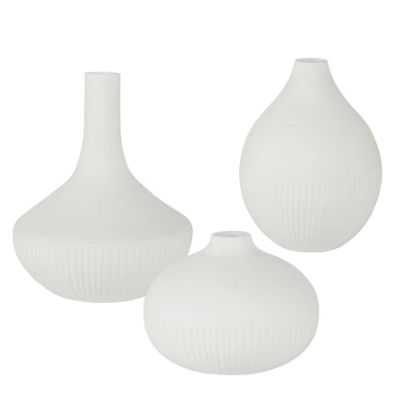 Apothecary Satin White Vases (Set of 3) by Uttermost - View 1