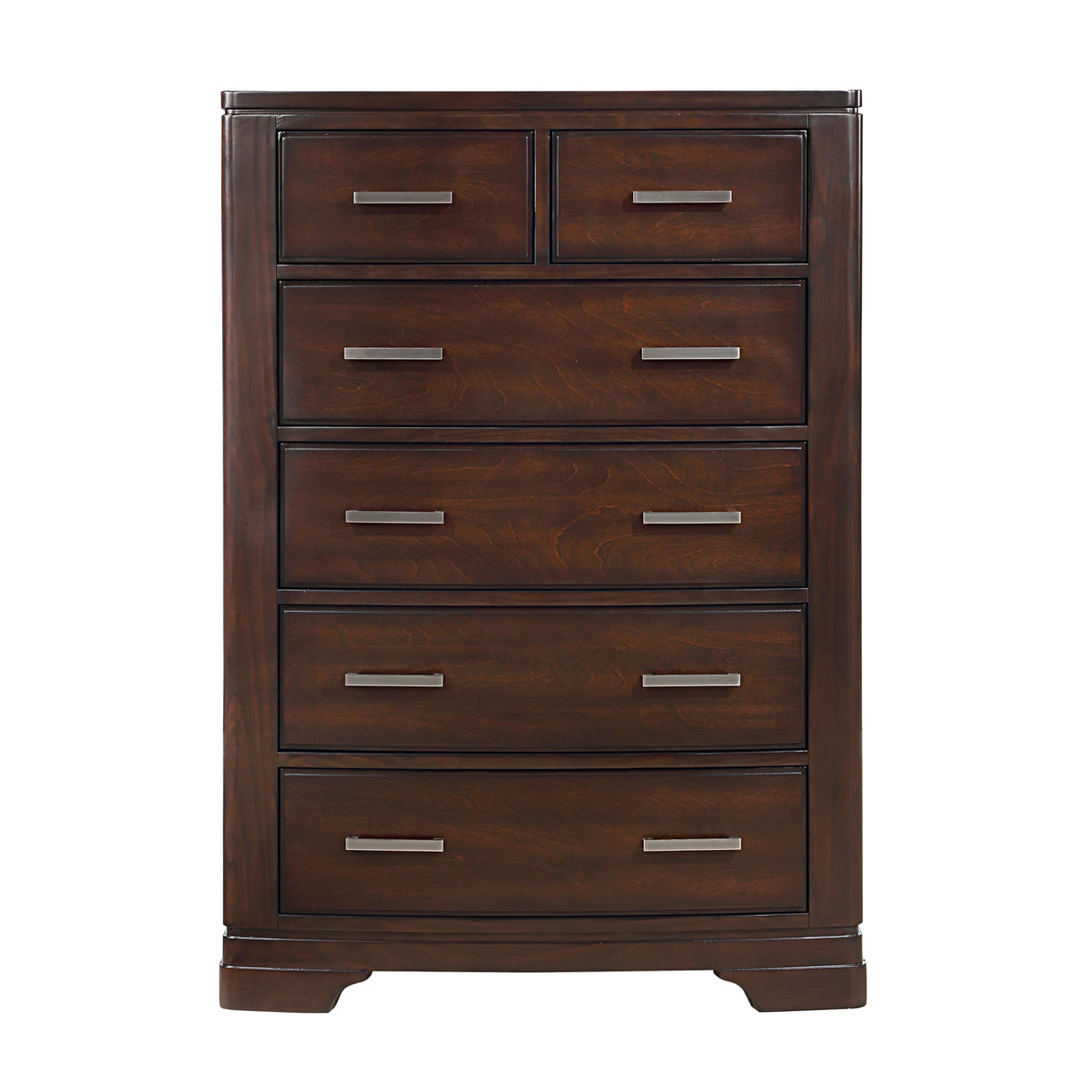 Modern Cherry Finish Storage Chest with 6-Drawers Smooth Glides Transitional Bedroom Furniture 1pc Vertical Dresser