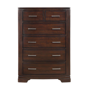 Modern Cherry Finish Storage Chest with 6-Drawers Smooth Glides Transitional Bedroom Furniture 1pc Vertical Dresser