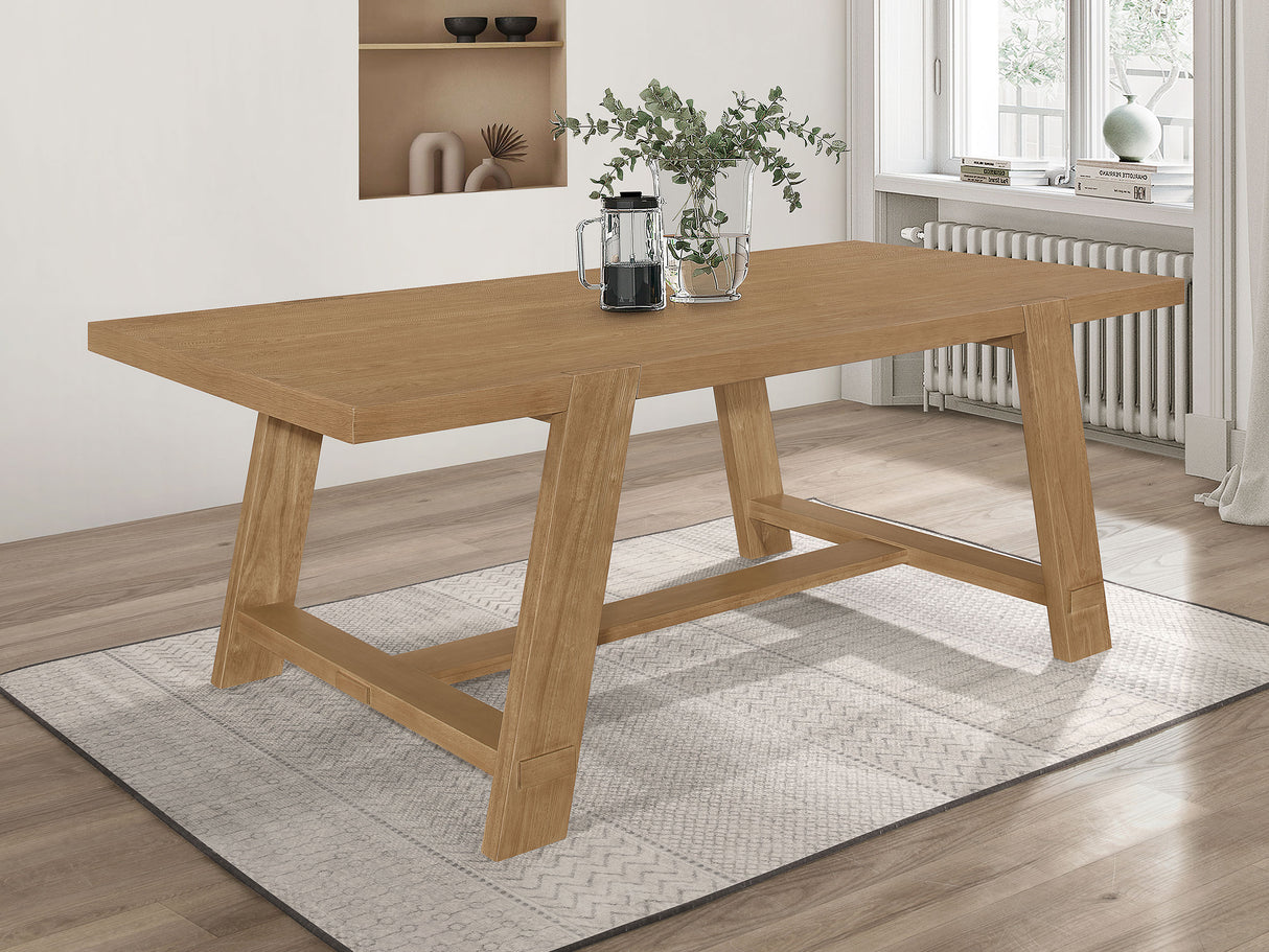 Dining Table - Sharon Rectangular Trestle Base Dining Table Blue and Brown