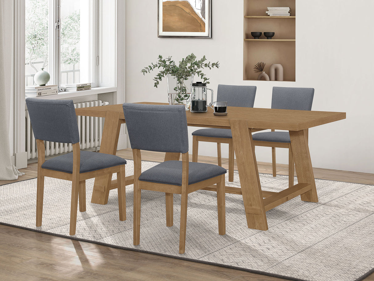 Dining Table - Sharon Rectangular Trestle Base Dining Table Blue and Brown