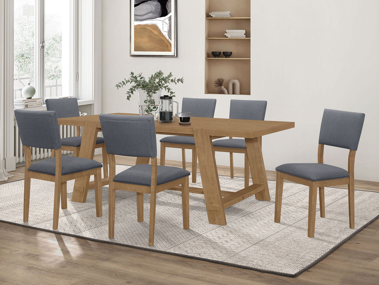 Dining Table - Sharon Rectangular Trestle Base Dining Table Blue and Brown