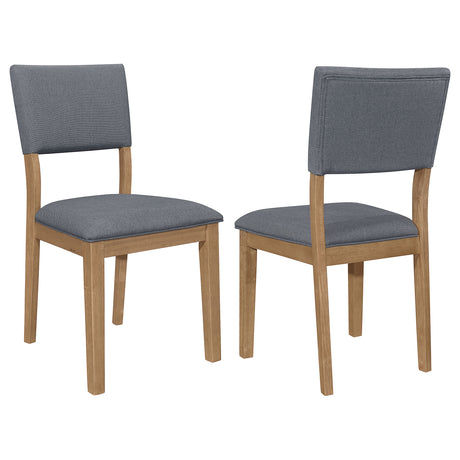 Side Chair - Sharon Open Back Padded Upholstered Dining Side Chair Blue and Brown (Set of 2)