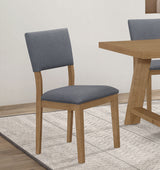 Side Chair - Sharon Open Back Padded Upholstered Dining Side Chair Blue and Brown (Set of 2)