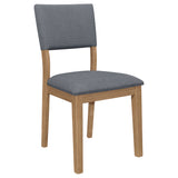 Side Chair - Sharon Open Back Padded Upholstered Dining Side Chair Blue and Brown (Set of 2)