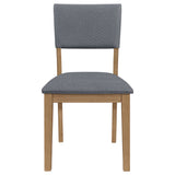 Side Chair - Sharon Open Back Padded Upholstered Dining Side Chair Blue and Brown (Set of 2)