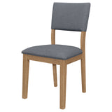 Side Chair - Sharon Open Back Padded Upholstered Dining Side Chair Blue and Brown (Set of 2)