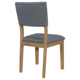 Side Chair - Sharon Open Back Padded Upholstered Dining Side Chair Blue and Brown (Set of 2)