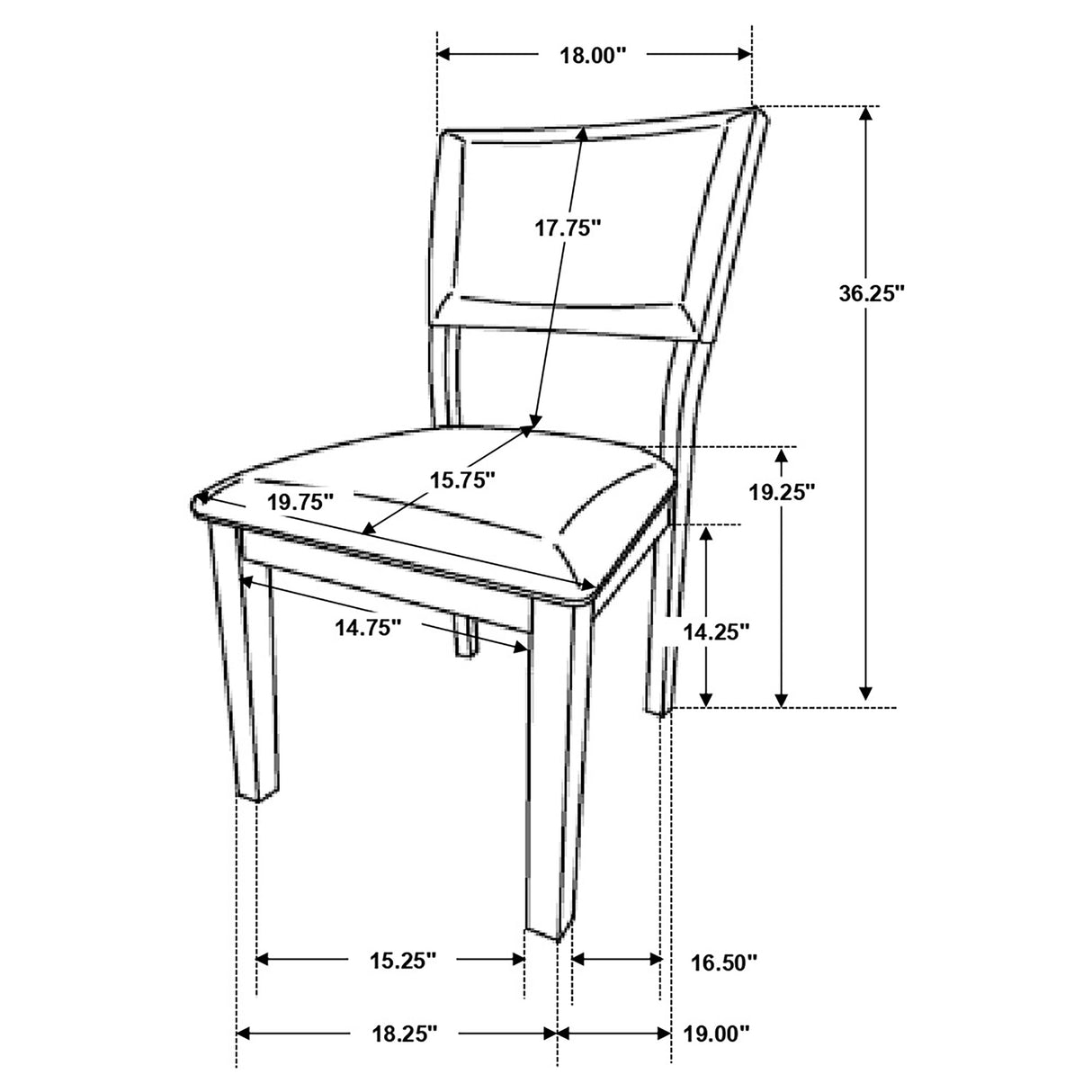 Side Chair - Sharon Open Back Padded Upholstered Dining Side Chair Blue and Brown (Set of 2)