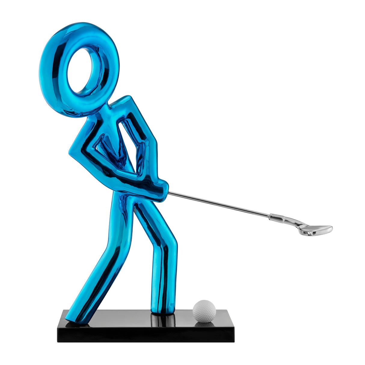 Golf Man Sculpture // Metallic Blue  | Finesse - Home Elegance USA