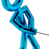 Golf Man Sculpture // Metallic Blue  | Finesse - Home Elegance USA