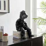 Cool Dude with Hoodie Sculpture // Black & Chrome  | Finesse
