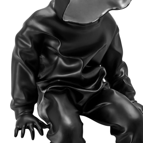 Cool Dude with Hoodie Sculpture // Black & Chrome  | Finesse - sold by Home Elegance USA