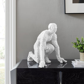 Pixel Running Man  // Matte White  | Finesse - sold by Home Elegance USA