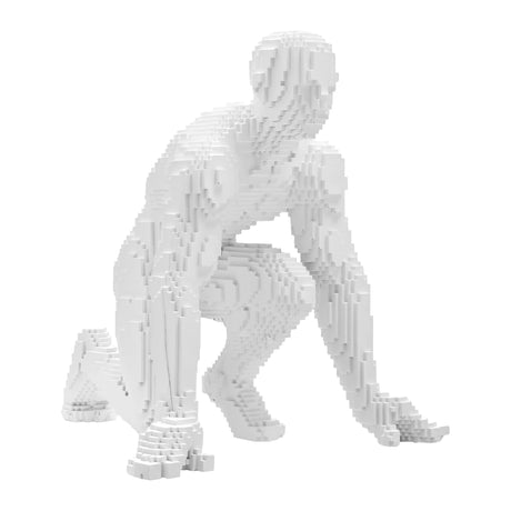 Pixel Running Man  // Matte White  | Finesse - sold by Home Elegance USA