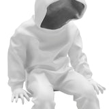 Cool Dude with Hoodie Sculpture // White & Chrome  | Finesse - Home Elegance USA