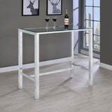 Bar Table - Tolbert Bar Table with Glass Top Chrome