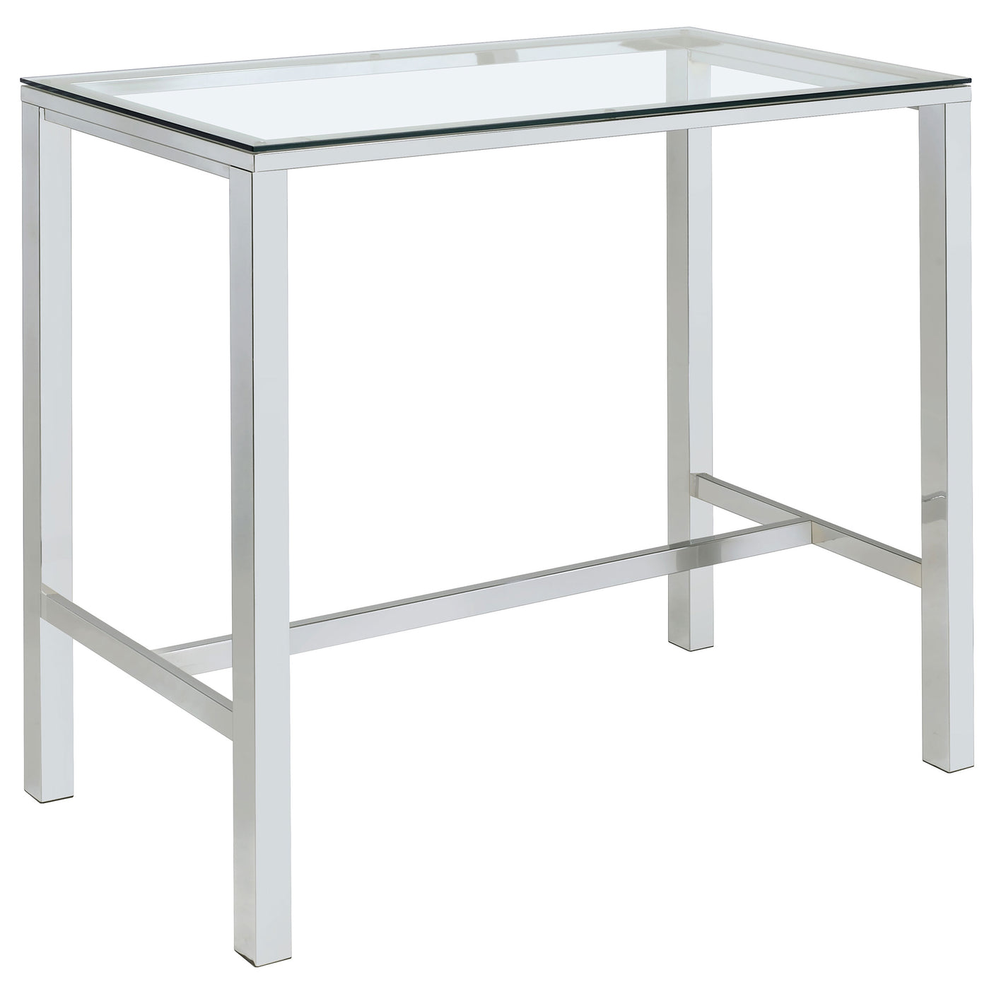 Bar Table - Tolbert Bar Table with Glass Top Chrome