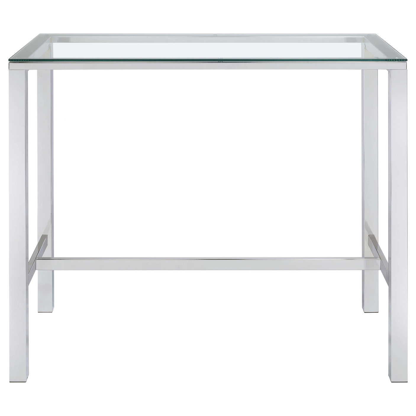 Bar Table - Tolbert Bar Table with Glass Top Chrome