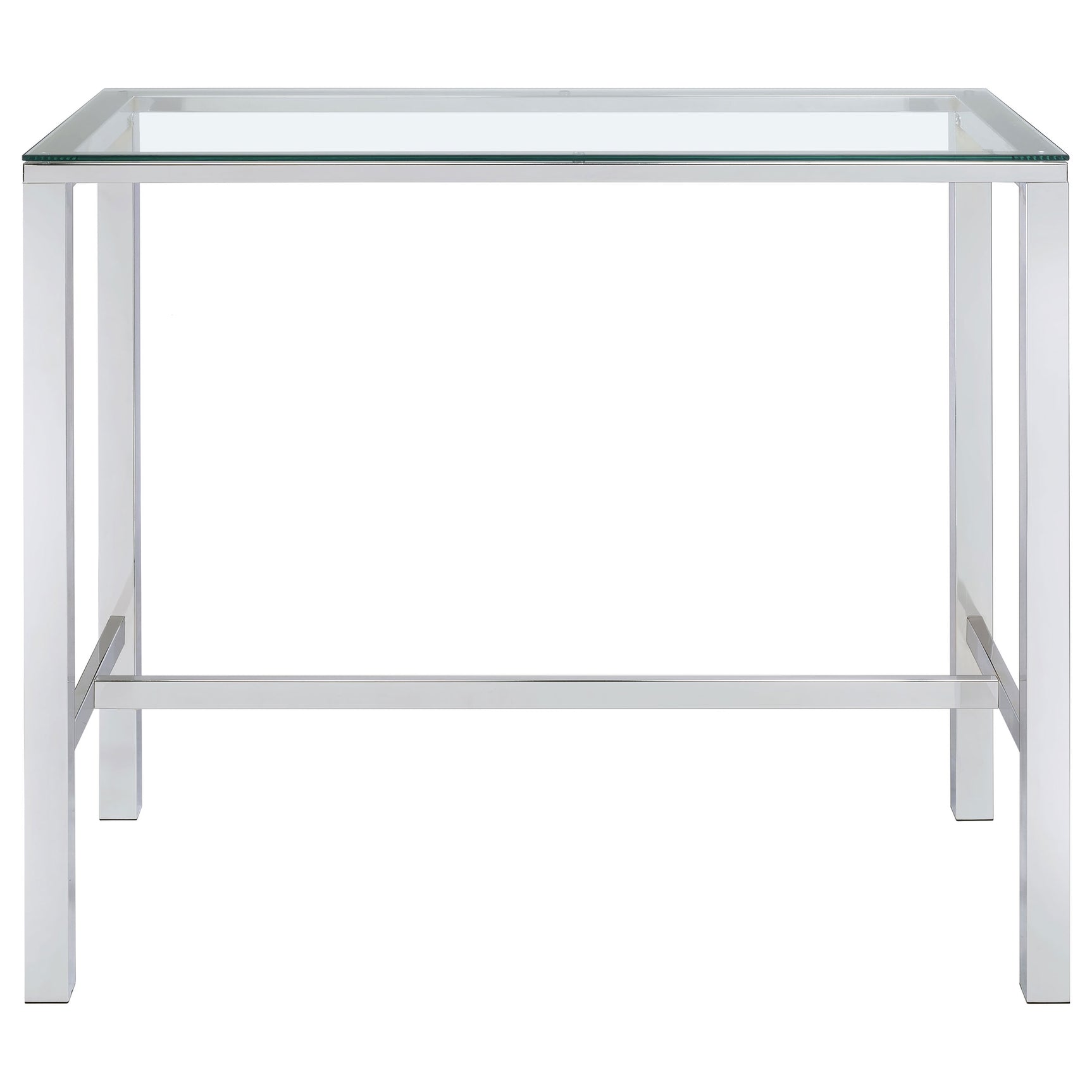 Bar Table - Tolbert Bar Table with Glass Top Chrome