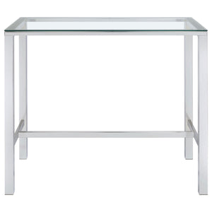 Bar Table - Tolbert Bar Table with Glass Top Chrome