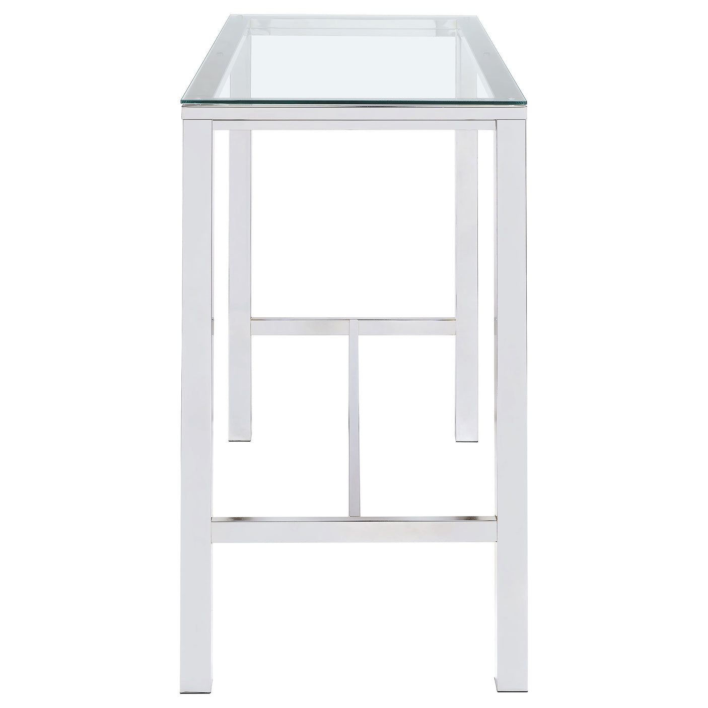 Bar Table - Tolbert Bar Table with Glass Top Chrome