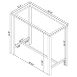 Bar Table - Tolbert Bar Table with Glass Top Chrome