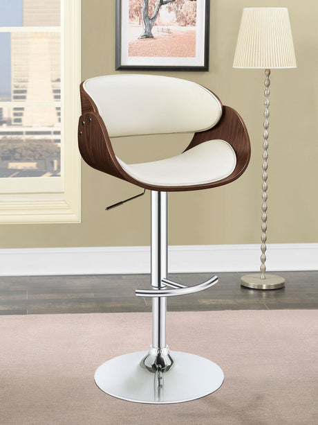 Dana Adjustable Bar Stool Ecru and Chrome | Coaster - 104966 - Home Elegance USA - 2