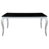 Carone 5-piece 61" Rectangular Black Glass Dining Set Grey - Home Elegance USA