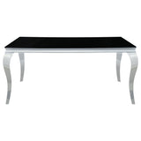 Carone Rectangular Dining Table Chrome and Black | Coaster - 105071 - Home Elegance USA - 2