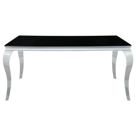 Dining Table - Carone Rectangular Dining Table Chrome and Black