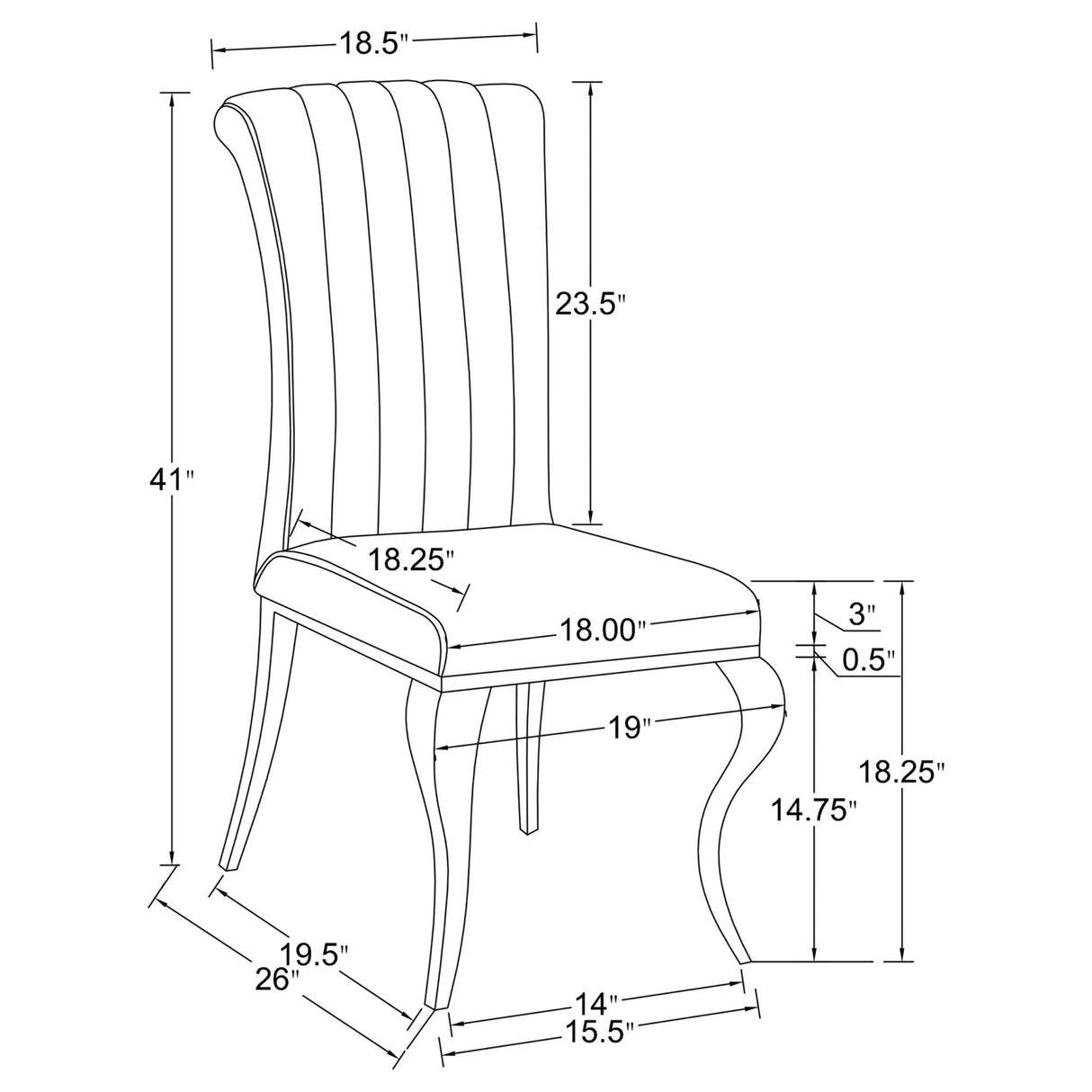 Betty Upholstered Side Chairs Black and Chrome (Set of 4) | Coaster | Home Elegance USA