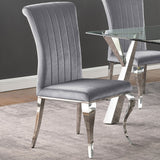 Betty Upholstered Side Chairs Grey and Chrome (Set of 4) | Coaster | Home Elegance USA