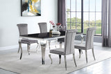 Betty Upholstered Side Chairs Grey and Chrome (Set of 4) | Coaster | Home Elegance USA