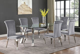 Betty Upholstered Side Chairs Grey and Chrome (Set of 4) | Coaster | Home Elegance USA