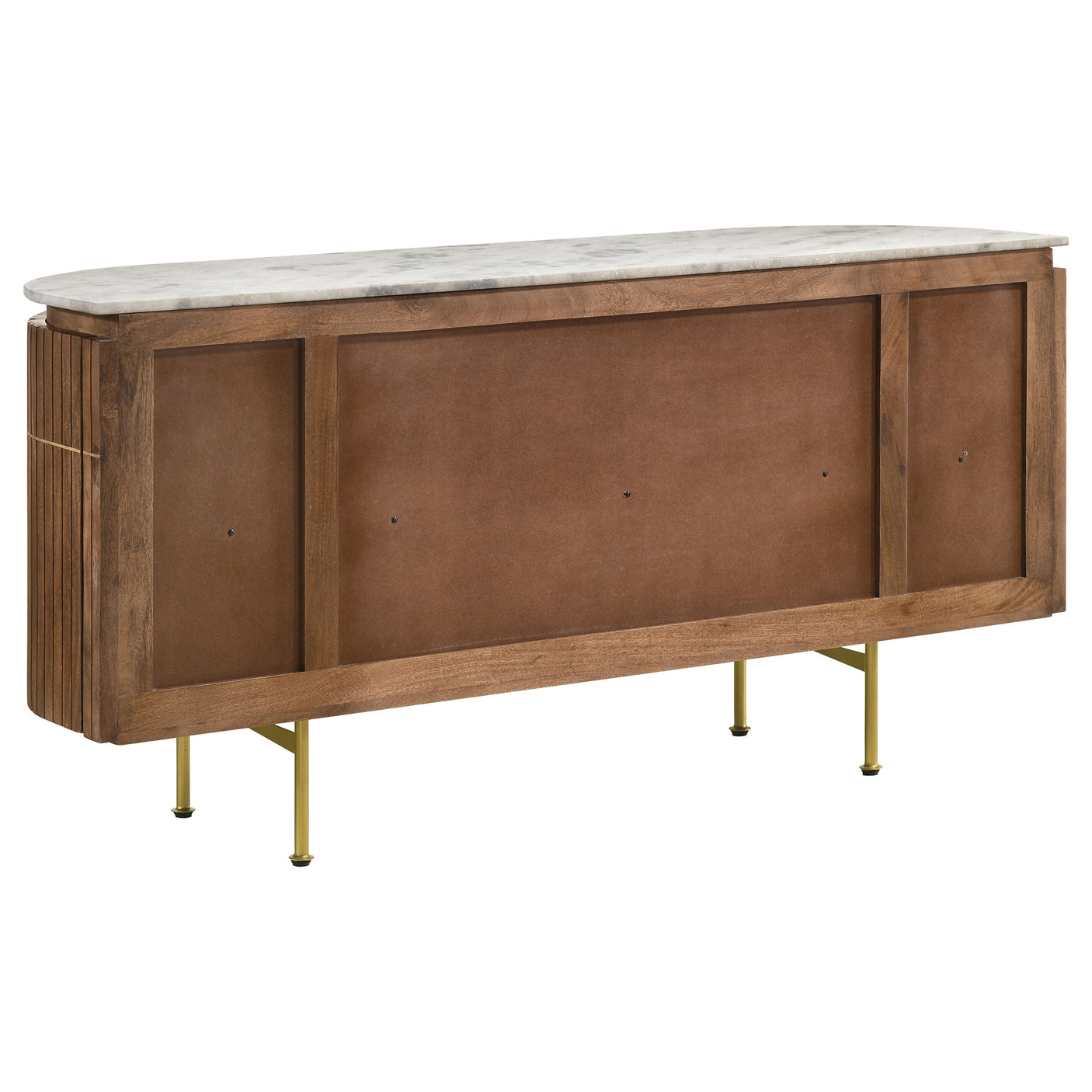 Sideboard - Ortega 4-door Marble Top Dining Sideboard Server White and Natural