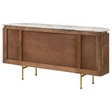 Sideboard - Ortega 4-door Marble Top Dining Sideboard Server White and Natural