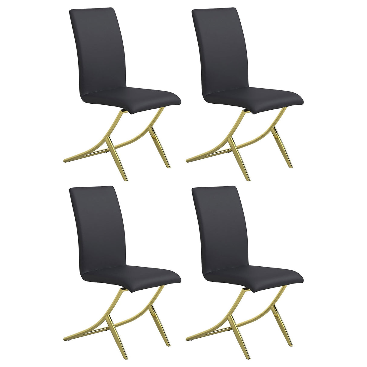 Carmelia Upholstered Side Chairs Black (Set of 4) | Coaster | Home Elegance USA