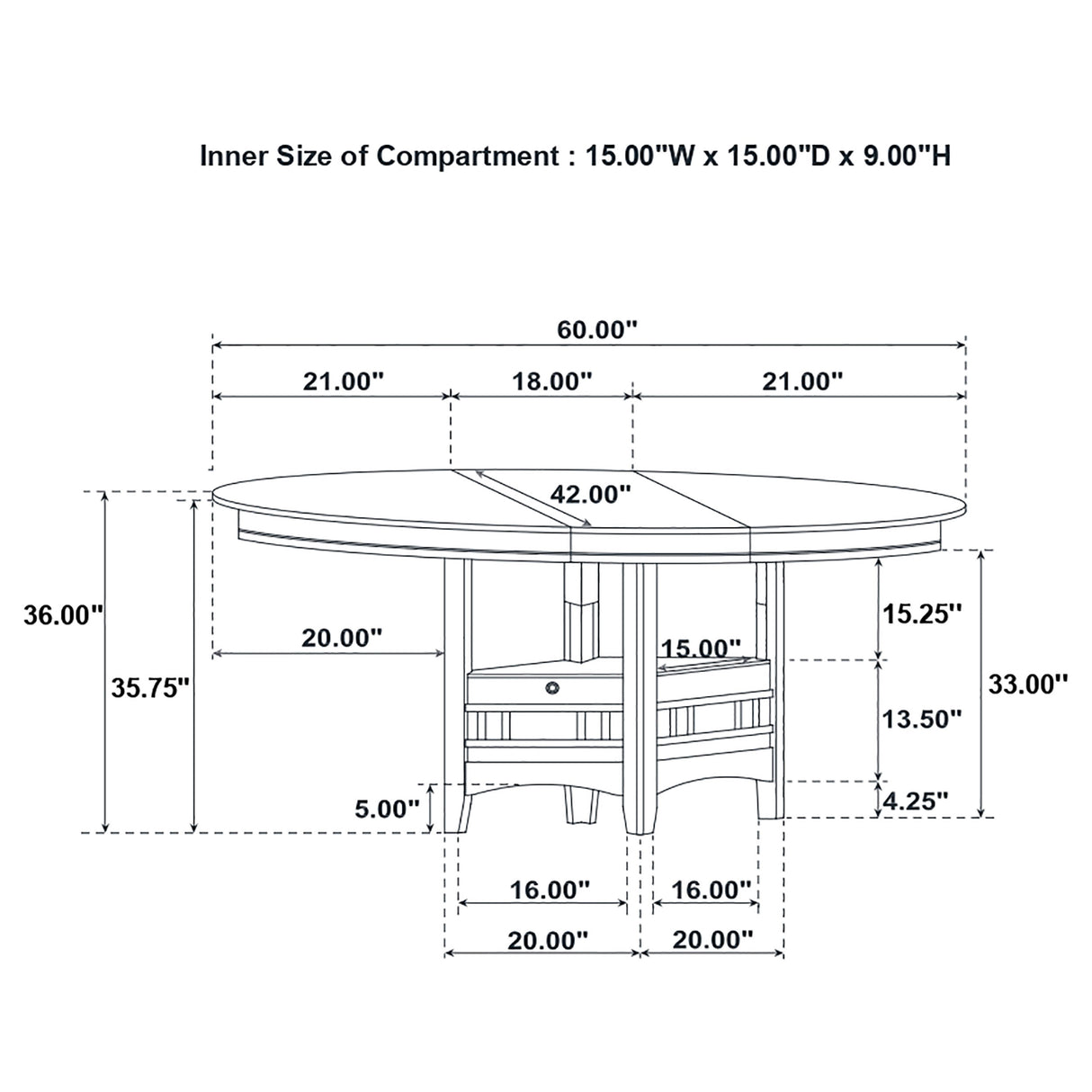 Counter Height Dining Table - Lavon Oval Counter Height Table Light Chestnut and Espresso