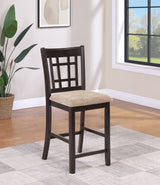 Counter Stool - Lavon Lattice Back Counter Stools Tan and Espresso (Set of 2)