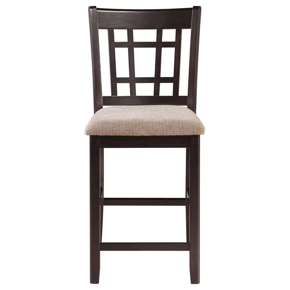 Counter Stool - Lavon Lattice Back Counter Stools Tan and Espresso (Set of 2)